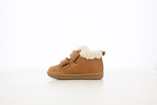 BOUBA SCRATCH WOOL F - CAMEL-OFF WHITE NAPPA-FUR