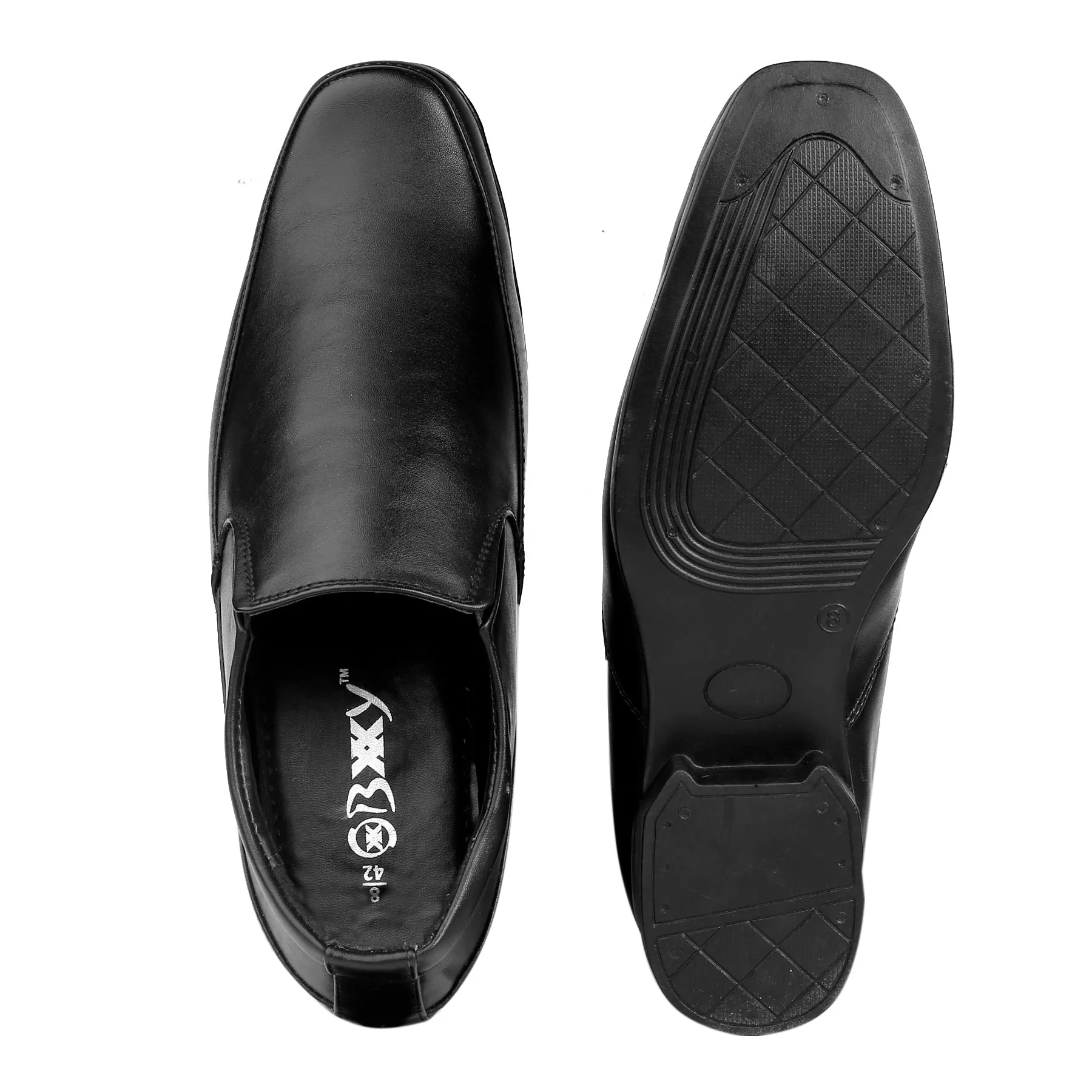 BXXY 9 cm (3.5 Inch) Hidden Height Increasing Dress Slip-on Formal Faux Leather Shoes for Men