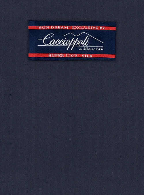 Caccioppoli Sun Dream Rizzo Dark Blue Wool Silk Jacket