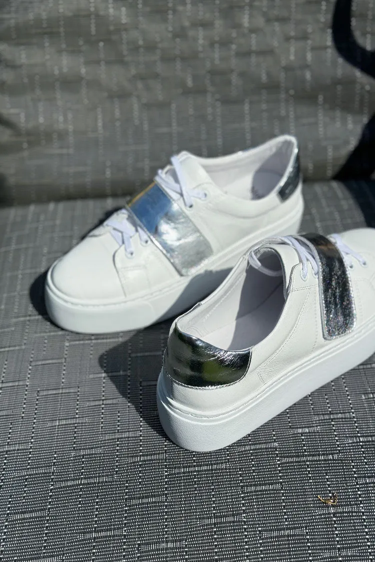 Camberly Foil Leather Sneakers