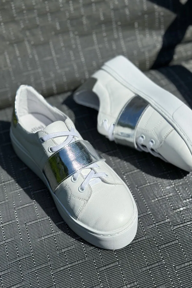 Camberly Foil Leather Sneakers