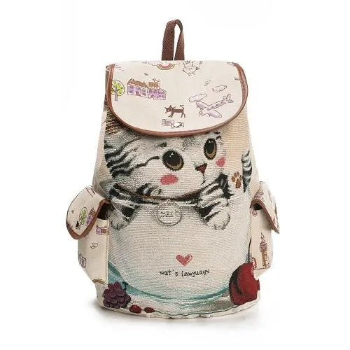 Canvas Kitten Rucksack