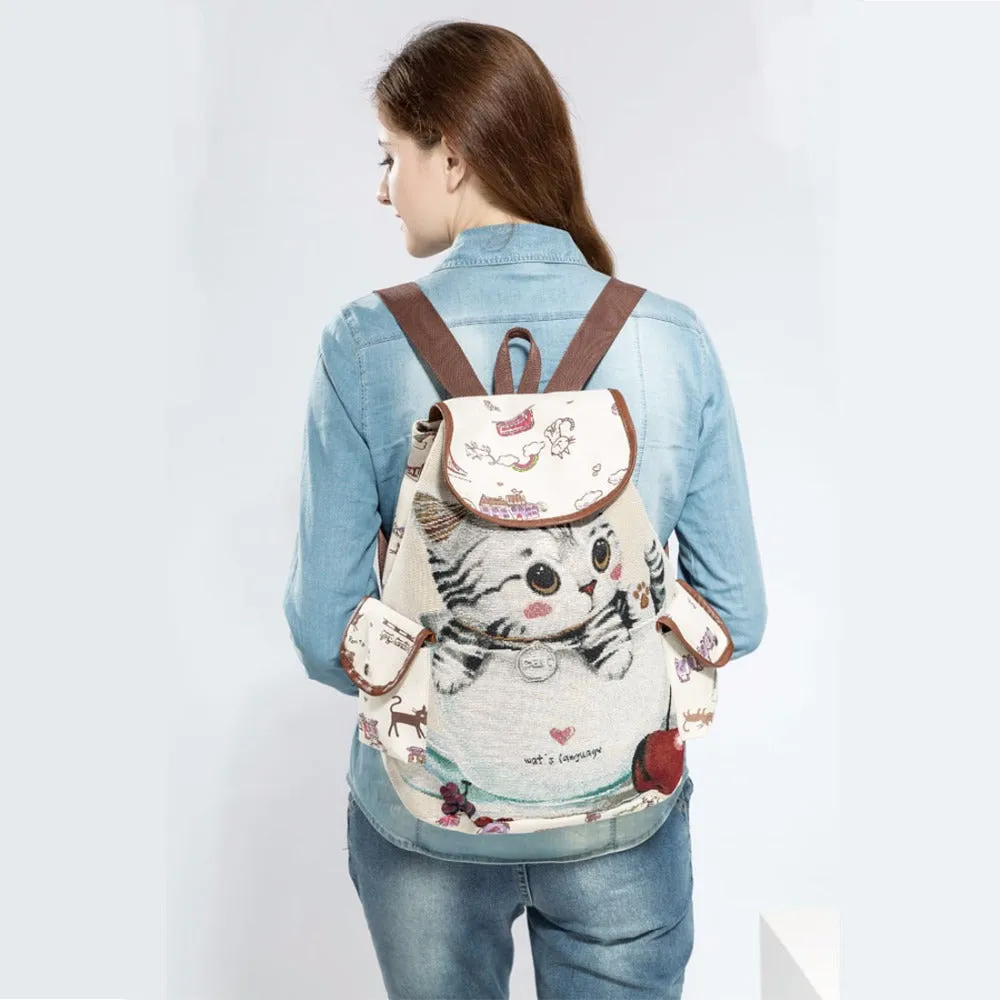 Canvas Kitten Rucksack