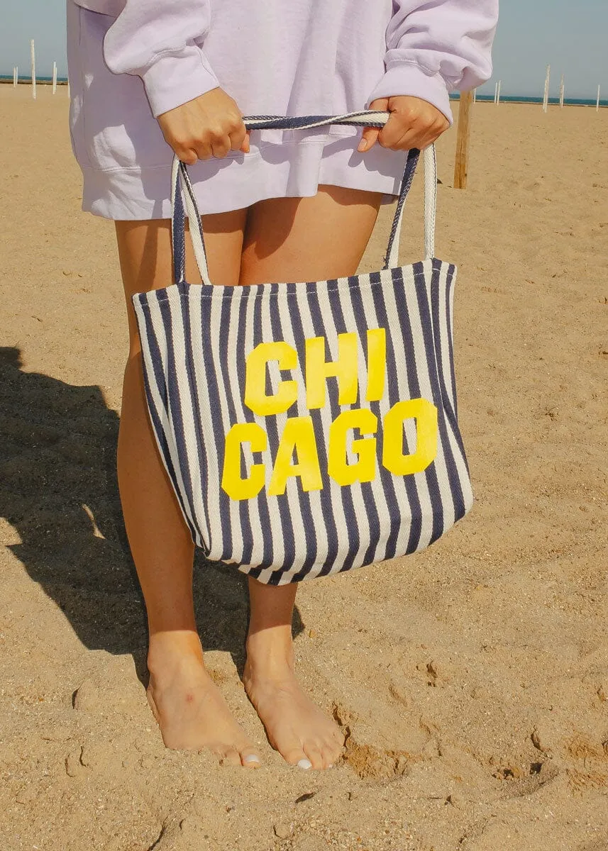 Chicago Stripe Tote - Navy