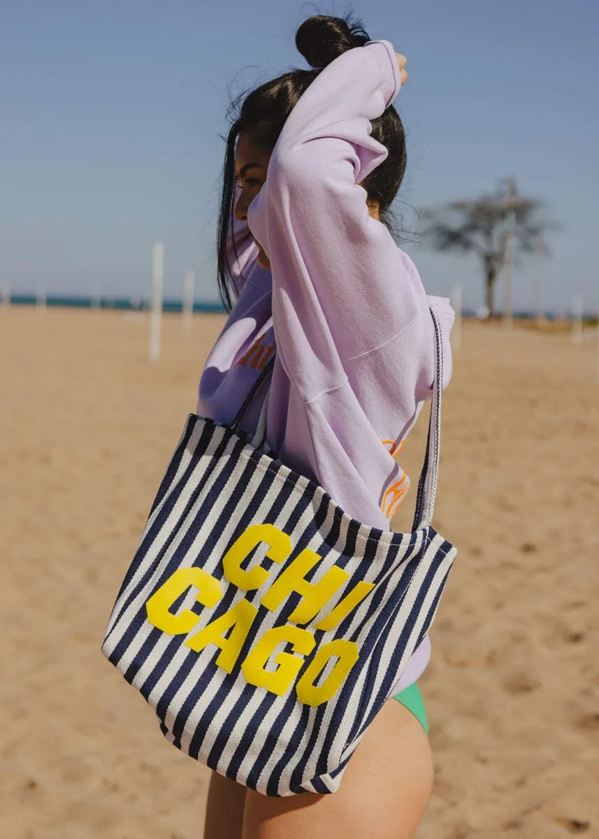 Chicago Stripe Tote - Navy