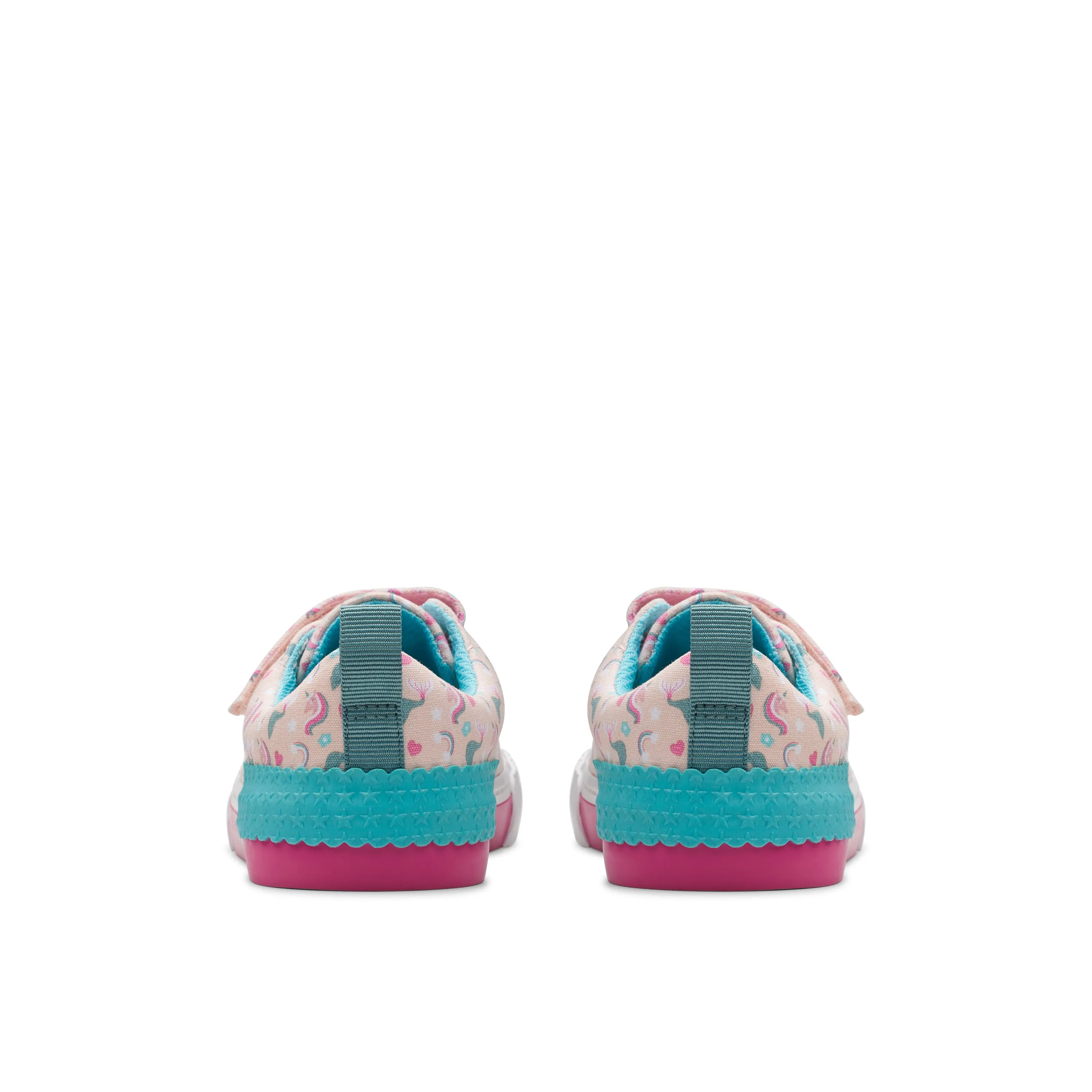 Clarks Foxing Myth K Girls Pink Multi Canvas Shoe