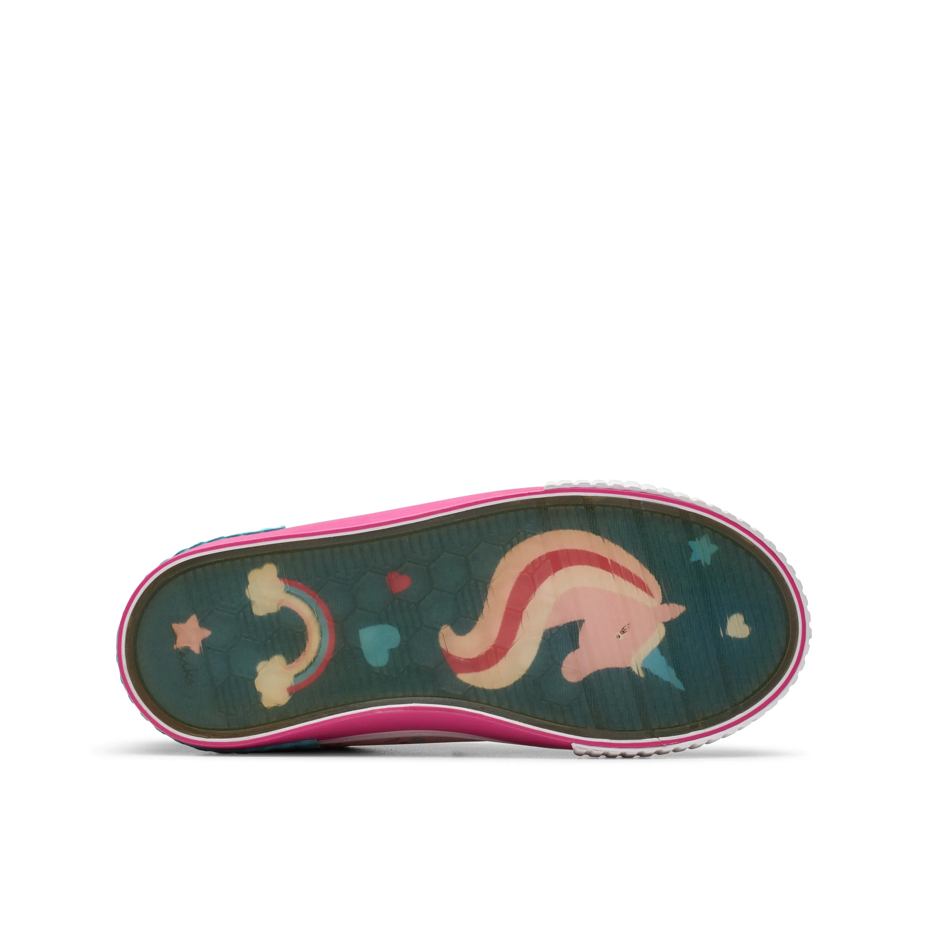 Clarks Foxing Myth K Girls Pink Multi Canvas Shoe