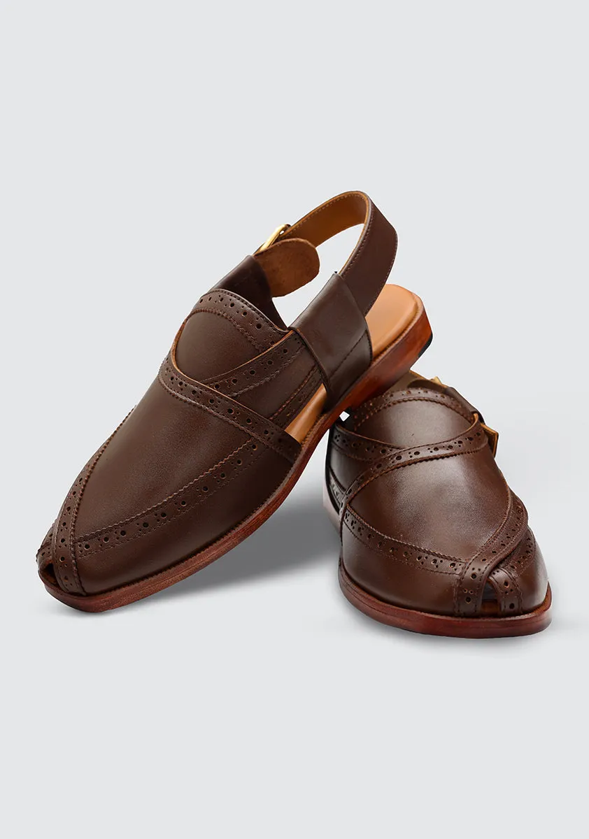 Classic Leather Brown Peshaweri Chappal