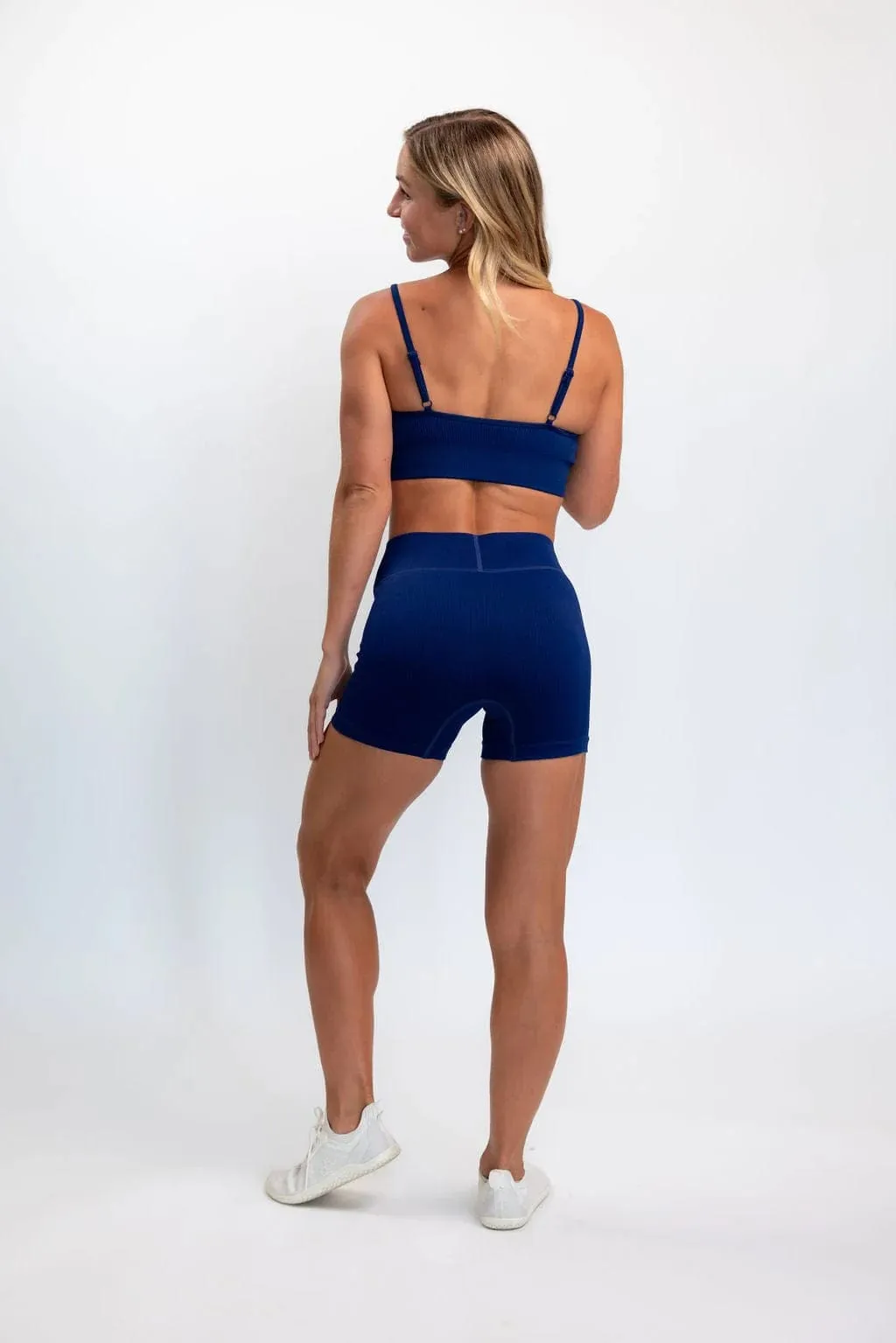 Classic Ribbed Sports Bra - Blue