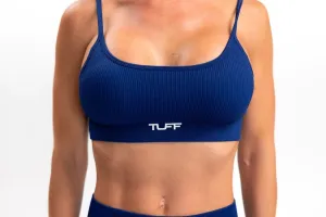 Classic Ribbed Sports Bra - Blue