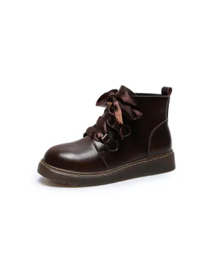 Comfortable Retro Leather Lace-up Mary Jane Boots