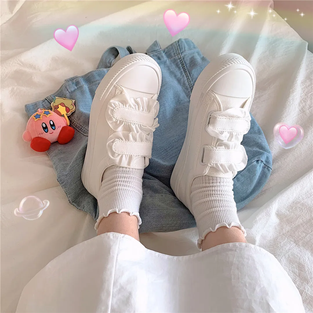 cute canvas white shoes  KF82557