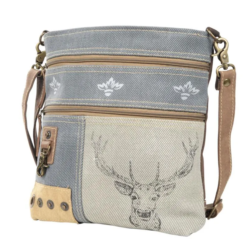 Deer Mixed Fabrics Crossbody