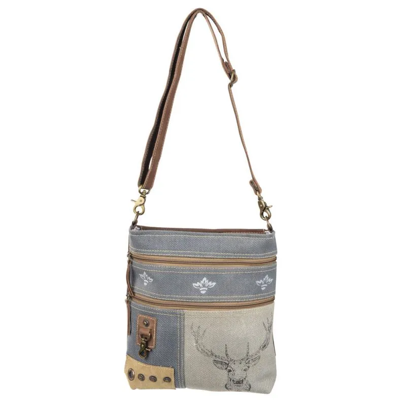 Deer Mixed Fabrics Crossbody