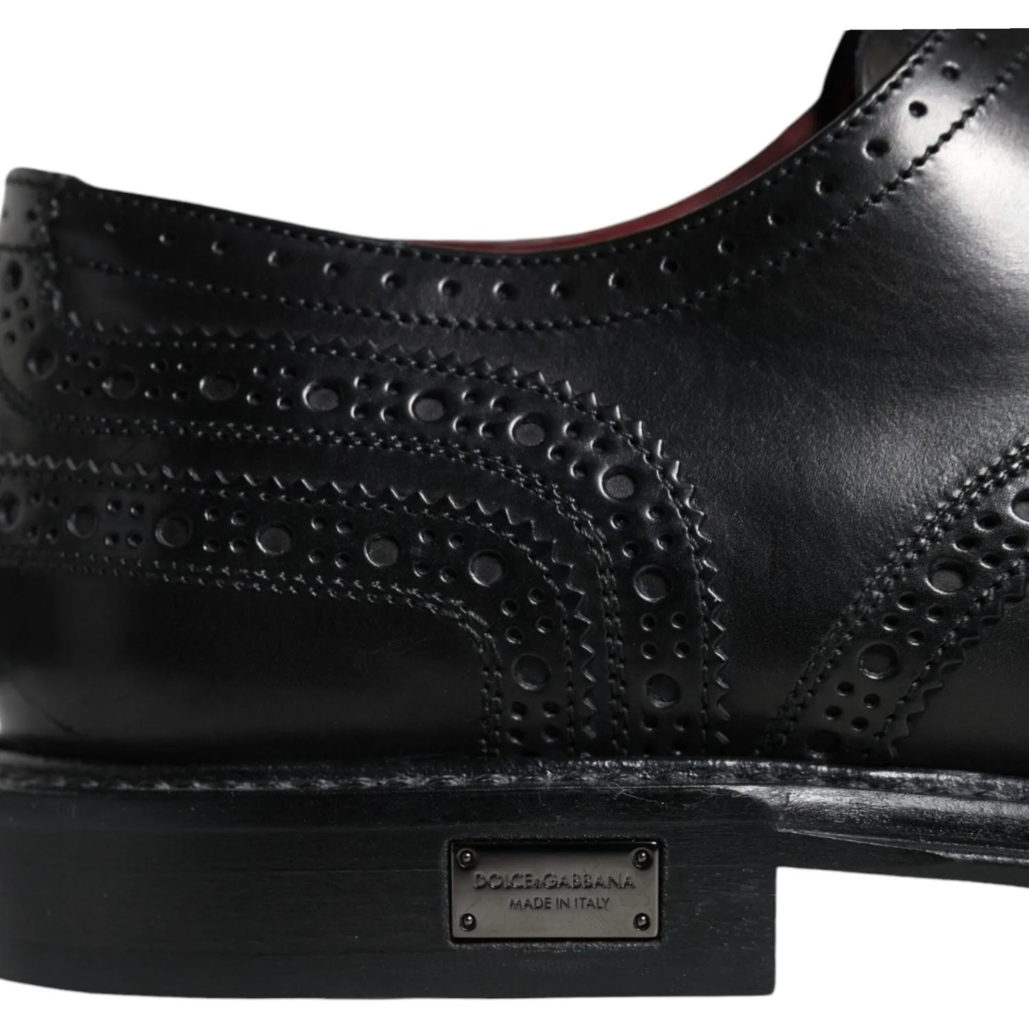 Dolce & Gabbana Black Leather Oxford Wingtip Formal Shoes