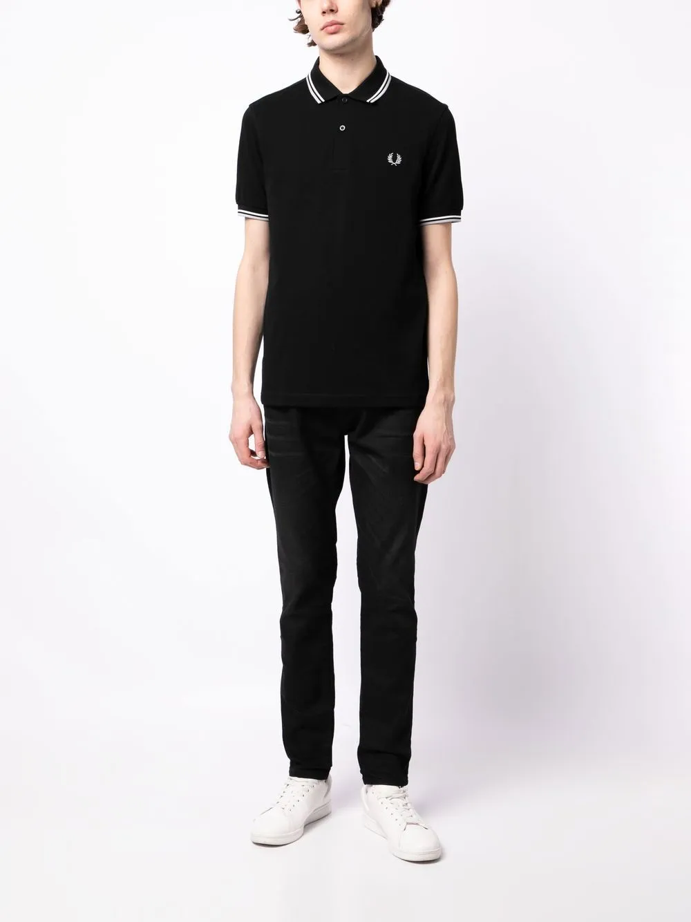 embroidered-logo short-sleeved polo shirt