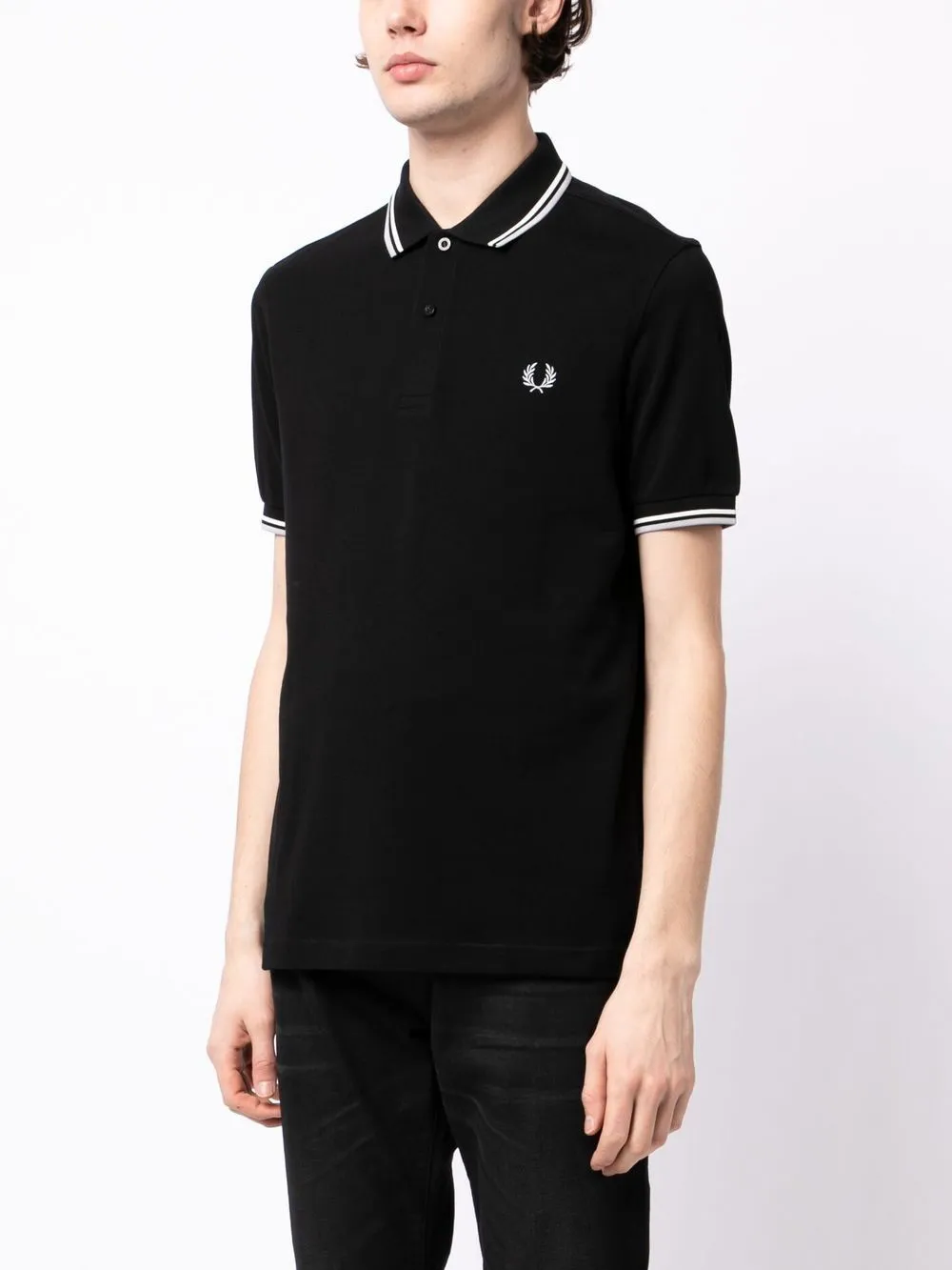 embroidered-logo short-sleeved polo shirt