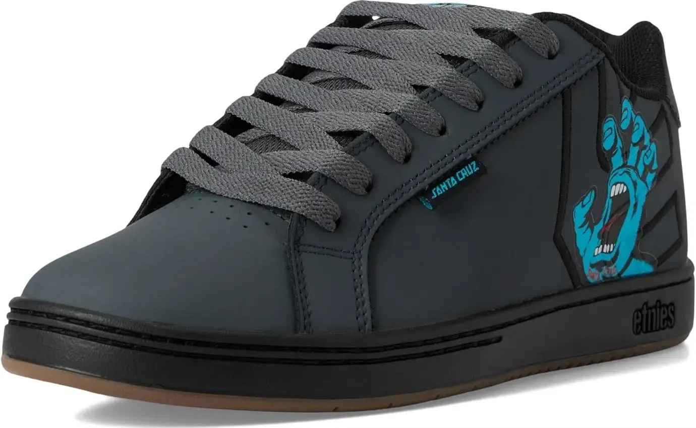 Etnies Fader x Santa Cruz Dark Grey Black Mens Leather Skate Trainers