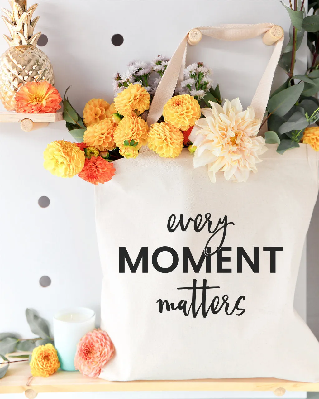 Every Moment Matters Cotton Canvas Tote Bag by The Cotton & Canvas Co.