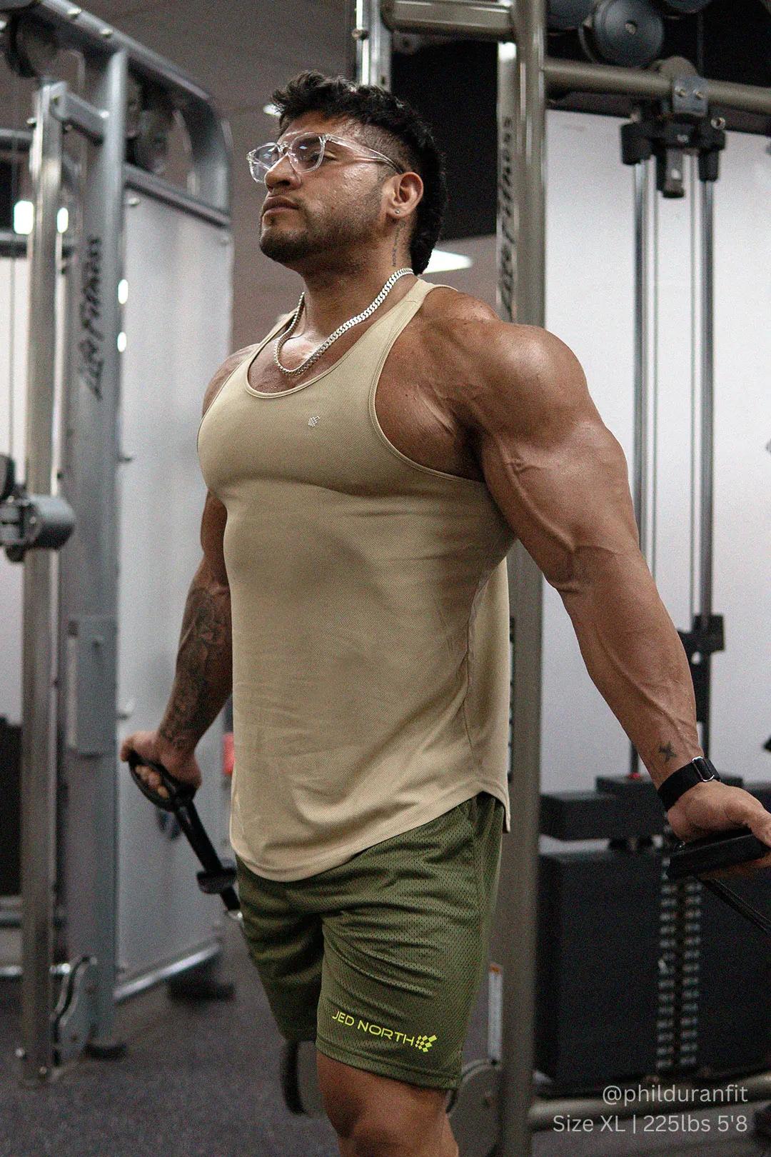 Fast-Dry Bodybuilding Workout Stringer - Khaki