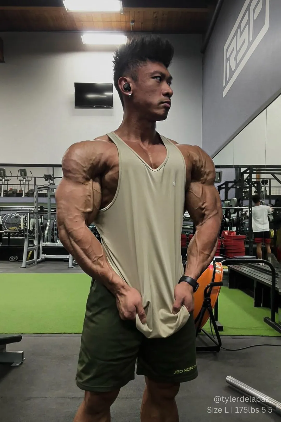 Fast-Dry Bodybuilding Workout Stringer - Khaki