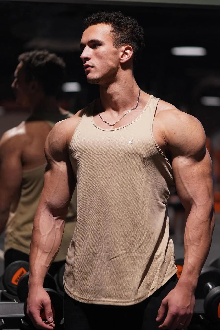 Fast-Dry Bodybuilding Workout Stringer - Khaki