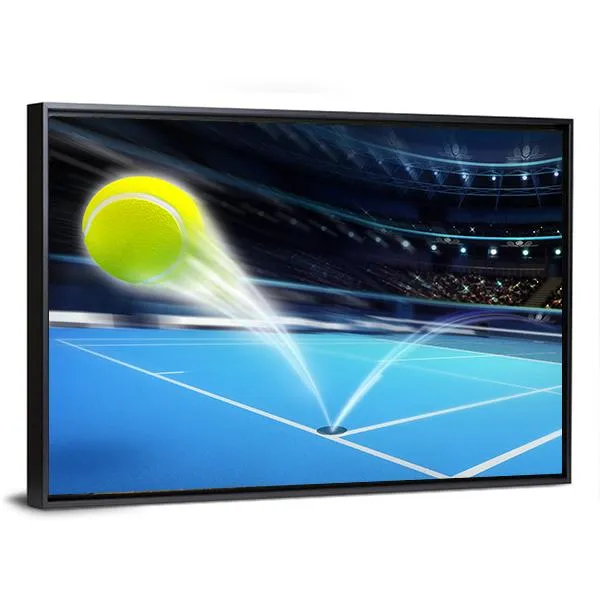 Flying Tennis Ball Canvas Wall Art