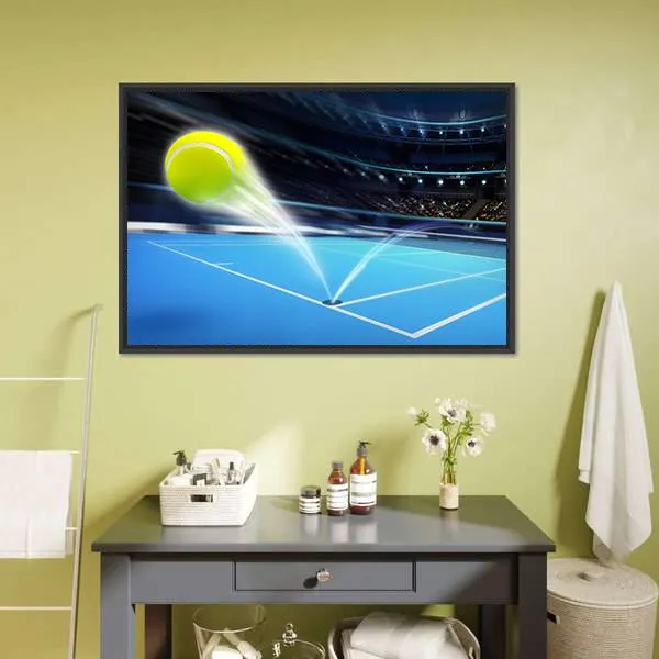 Flying Tennis Ball Canvas Wall Art