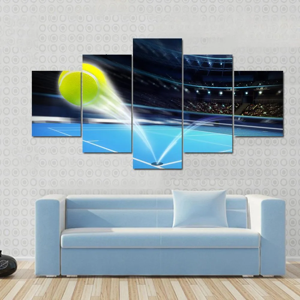 Flying Tennis Ball Canvas Wall Art