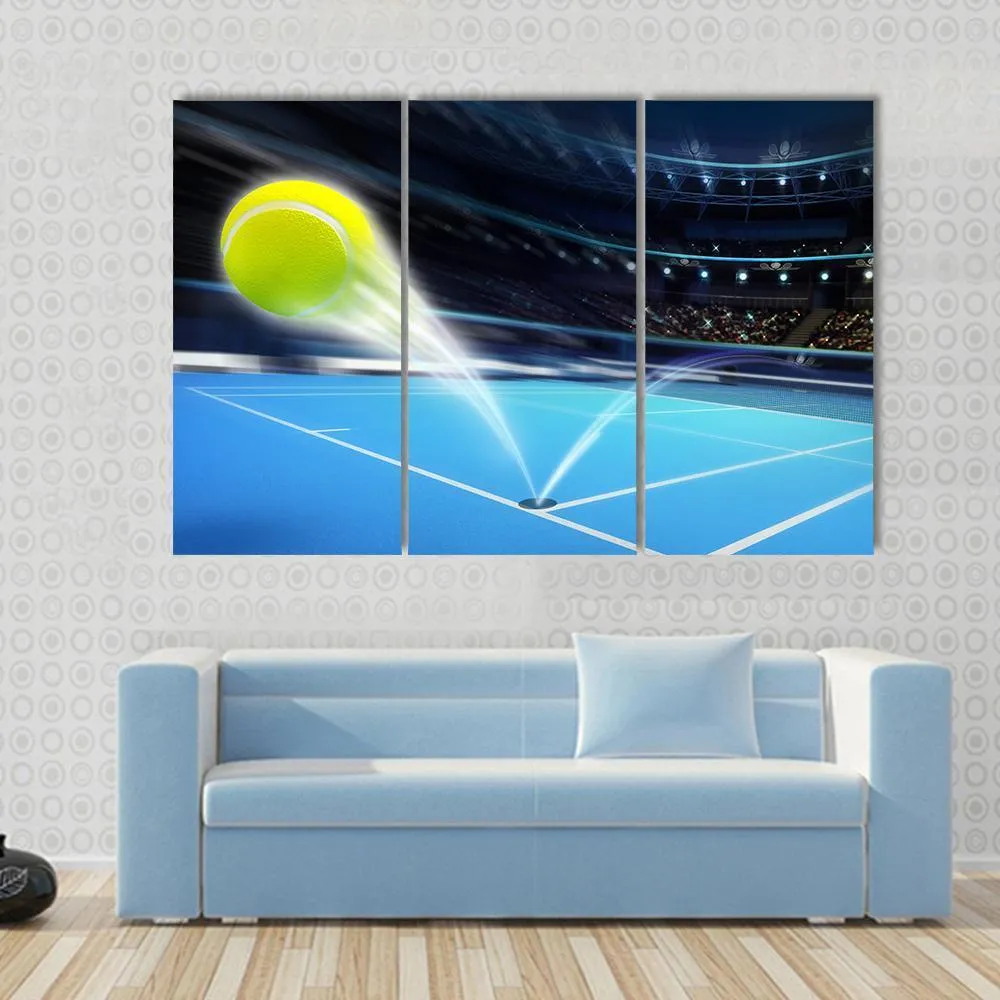 Flying Tennis Ball Canvas Wall Art