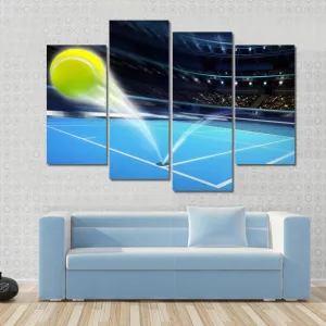 Flying Tennis Ball Canvas Wall Art