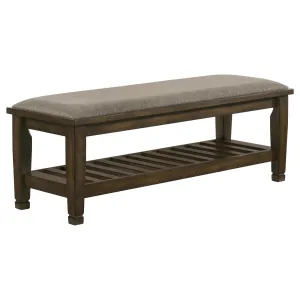 Franco Burnished Oak Upholstered Bench