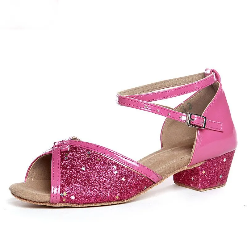 Girls  Sparkling Glitter  Heels Latin With Buckle Dance Shoes/Ballroom Shoes