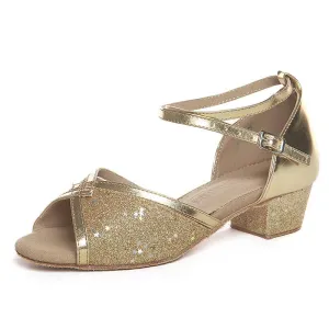 Girls  Sparkling Glitter  Heels Latin With Buckle Dance Shoes/Ballroom Shoes