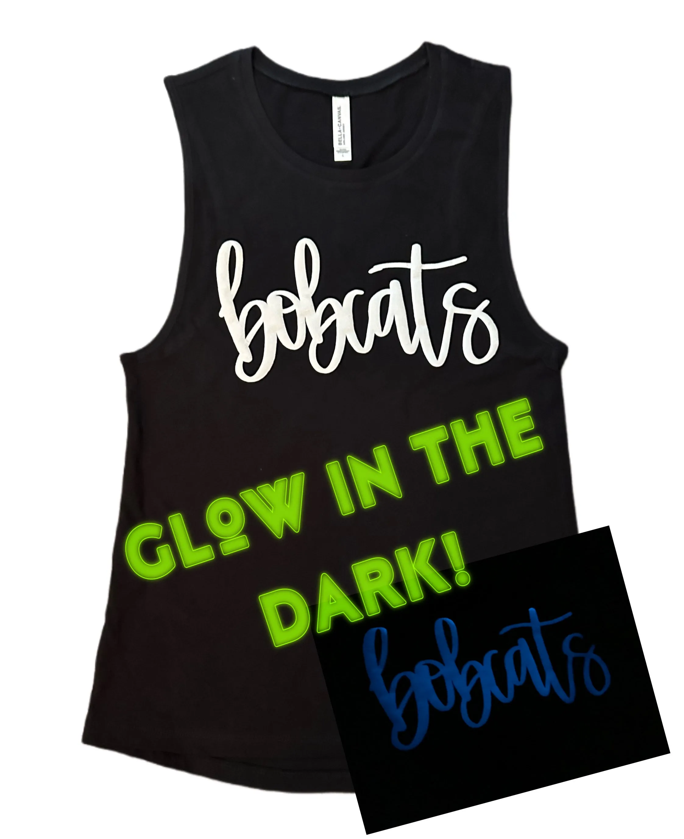 GLOW IN THE DARK Puff Bobcat Tank