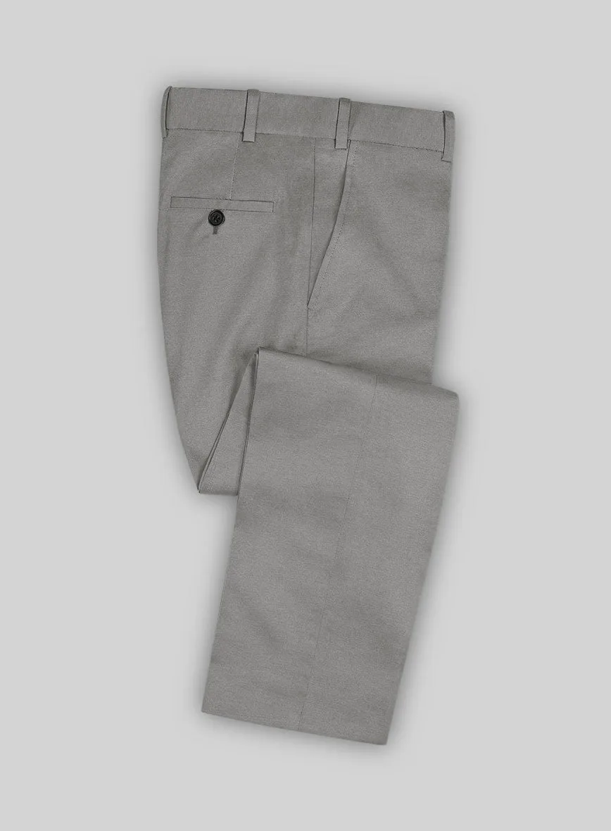 Gray Feather Cotton Canvas Stretch Suit