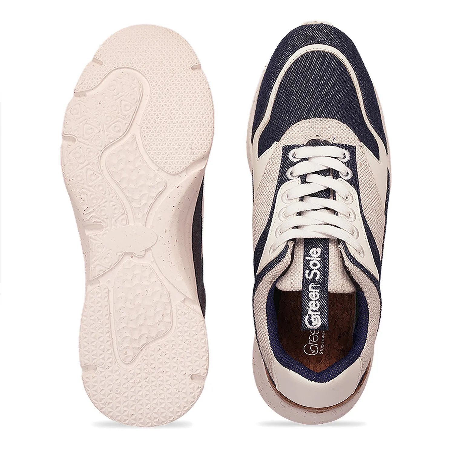 GREENSOLE NAVY BLUE    WHITE WOMENS SNEAKERLACE UP