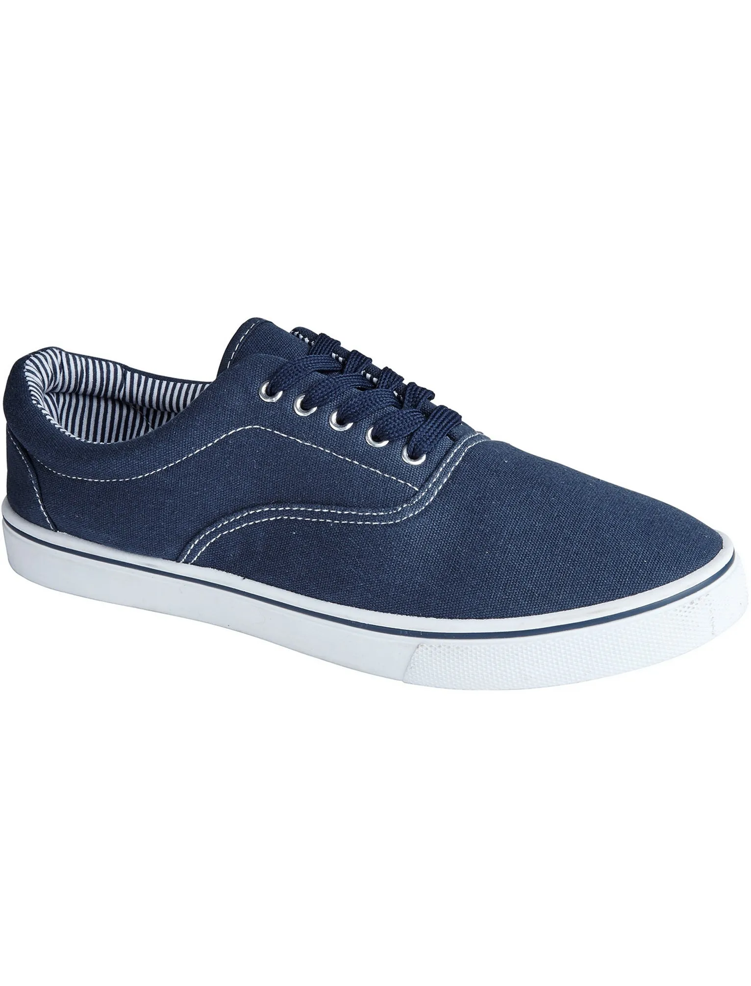 Harvard Lace Up Canvas Trainers In Navy