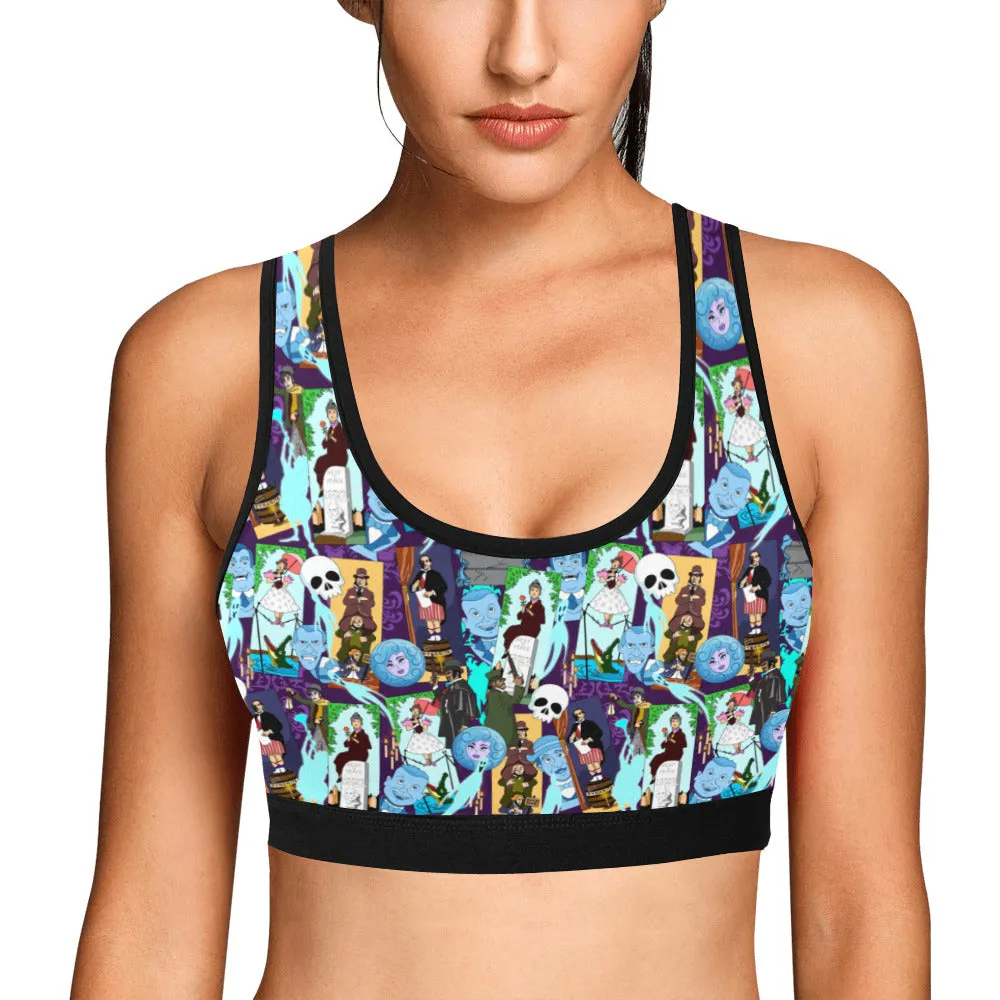 Haunted Mansion Favorites Women's Athletic Sports Bra