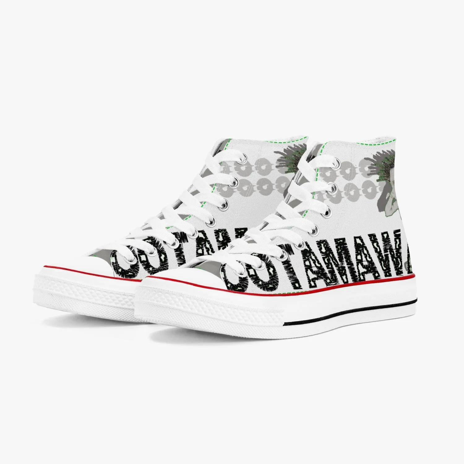 High-Top Canvas Shoes - White