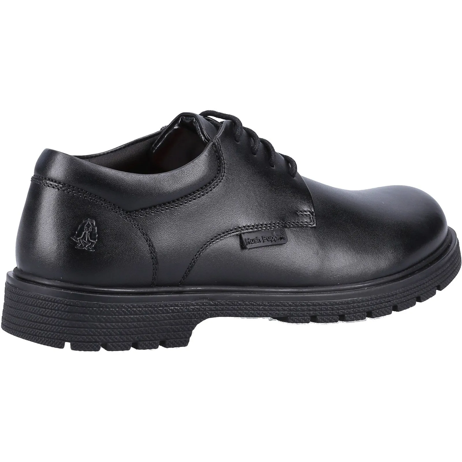 Hush Puppies Tristan Boys Black School Shoe