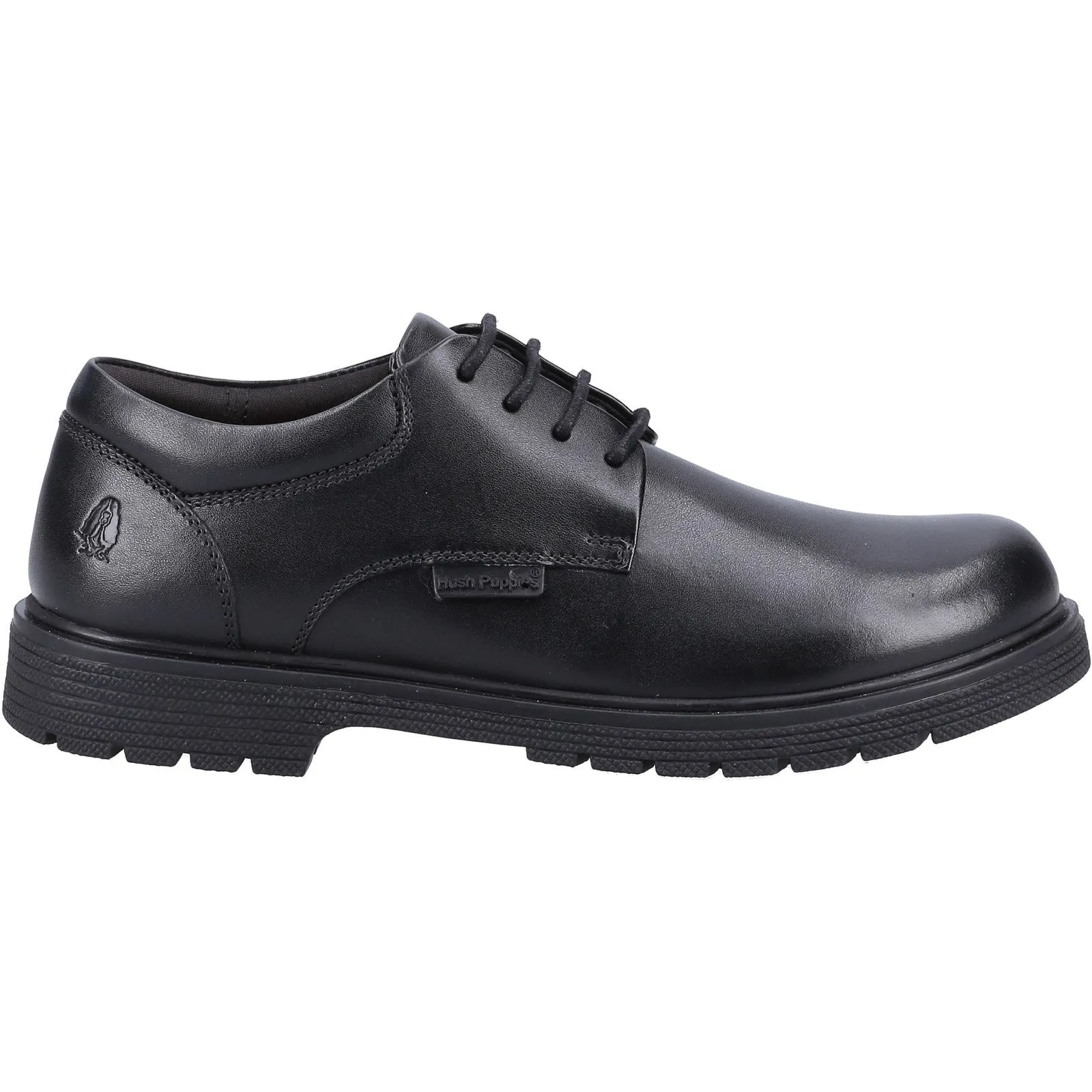 Hush Puppies Tristan Boys Black School Shoe