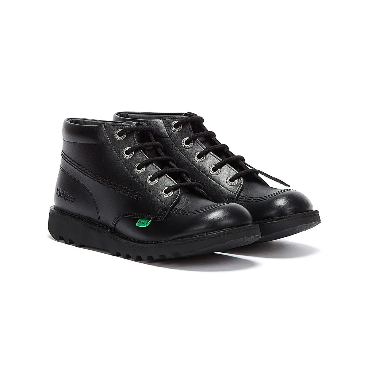 Kickers Kick Hi Youth Black Leather Ankle School Boots