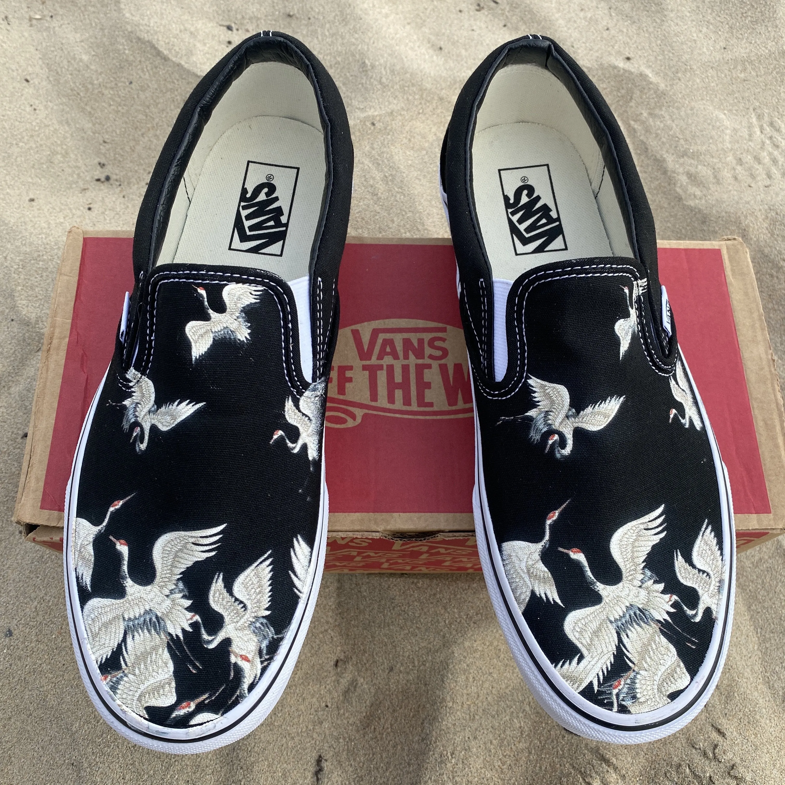 Kids Shoes - Flying Cranes Custom Slip Ons