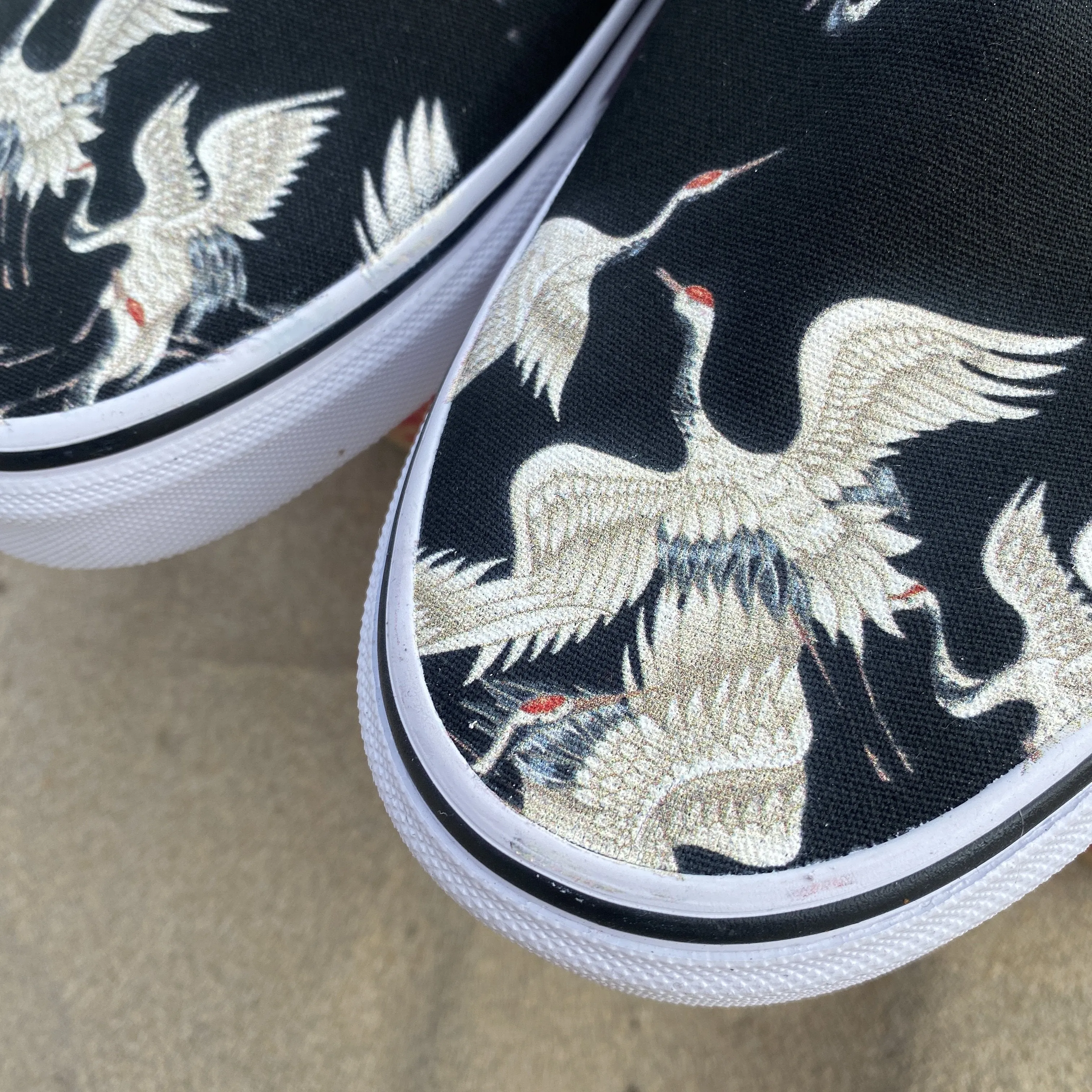 Kids Shoes - Flying Cranes Custom Slip Ons