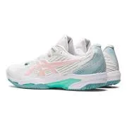 Ladies Asics Solution Speed FF 2 Tennis Shoes - White/Frosted Rose