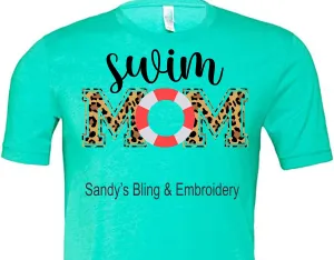 Leopard Swim Mom T-shirt