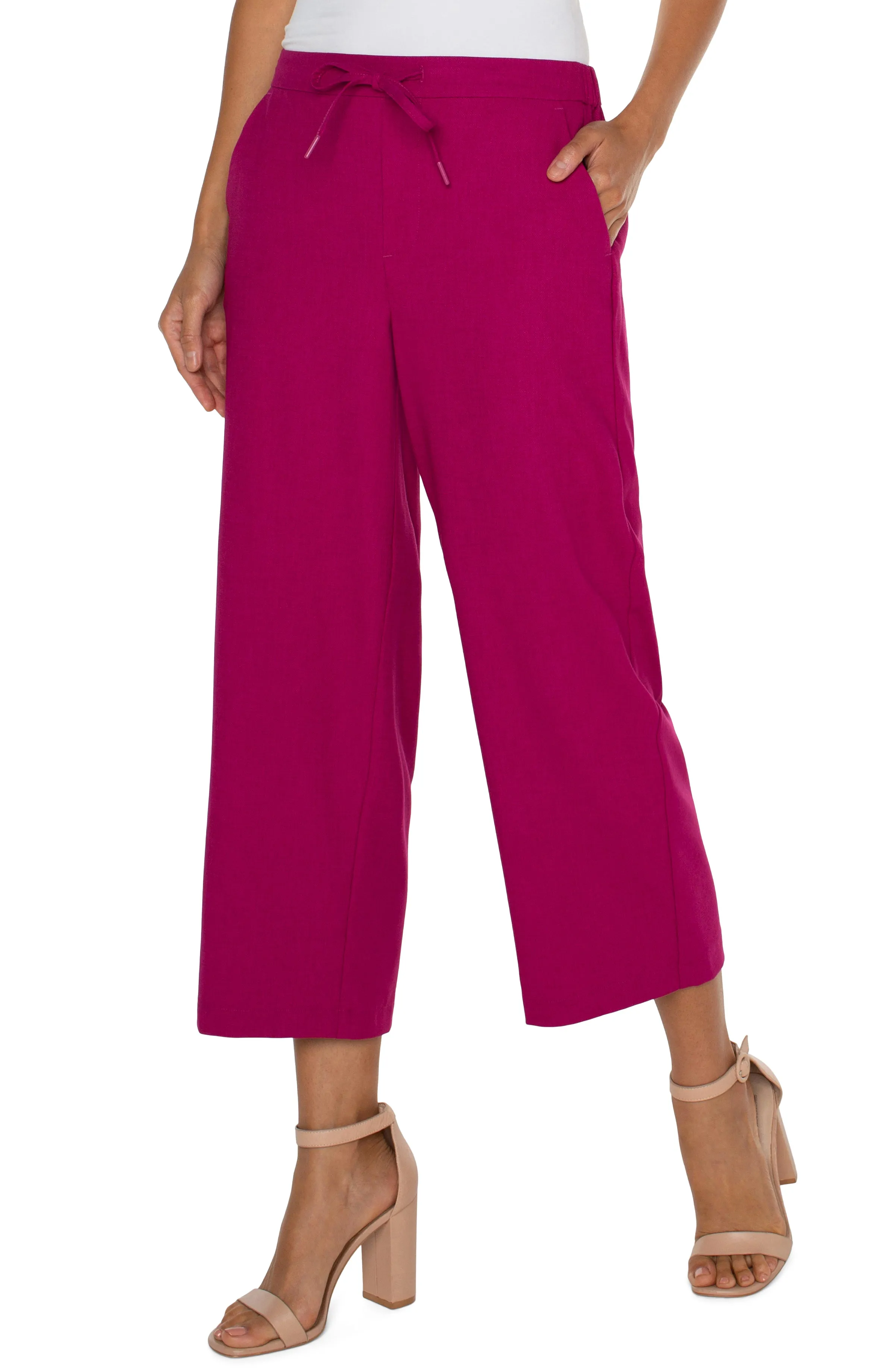 Liverpool Pull On Wide Leg Crop Trouser (fuchsia kiss)