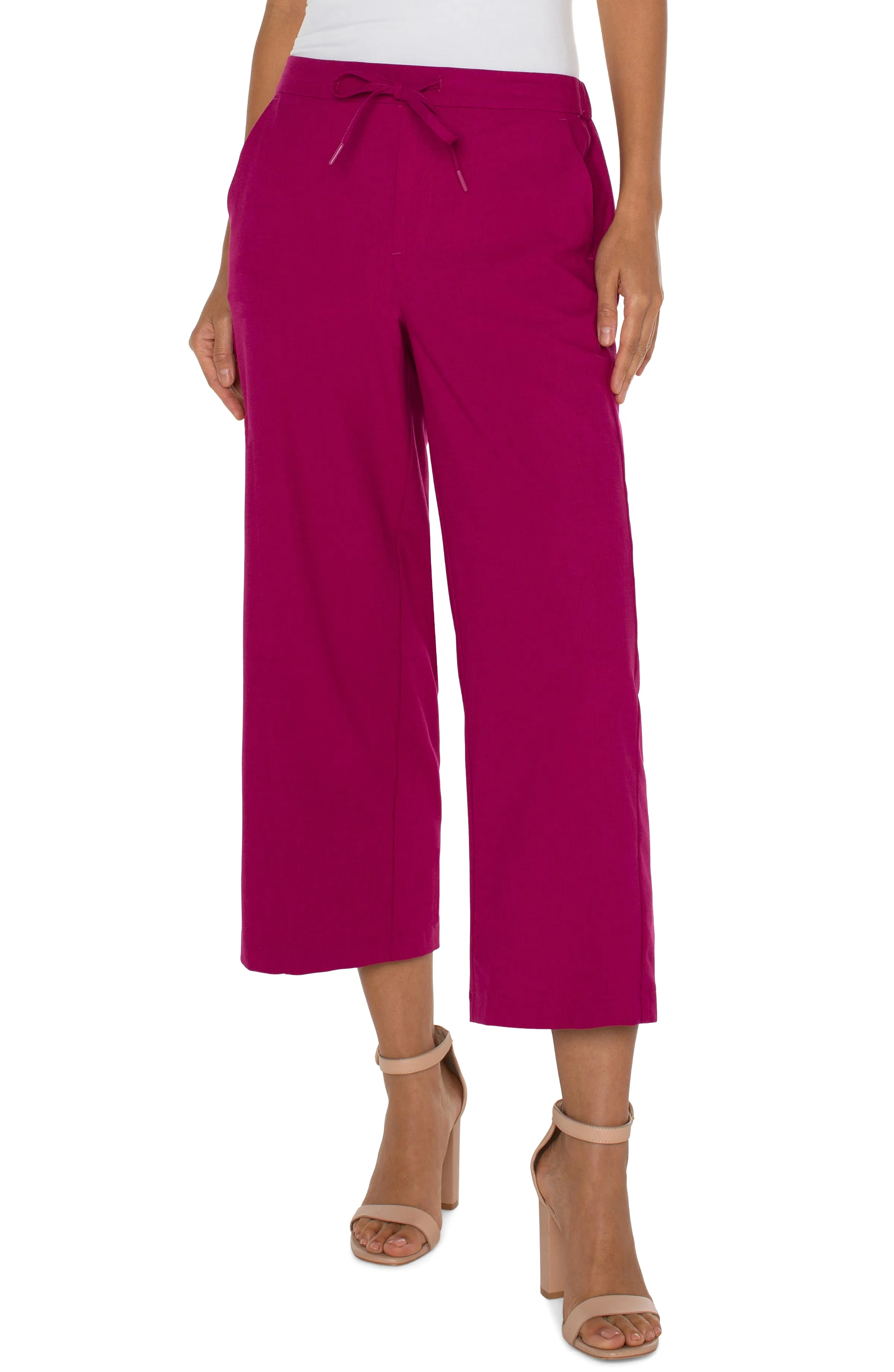 Liverpool Pull On Wide Leg Crop Trouser (fuchsia kiss)