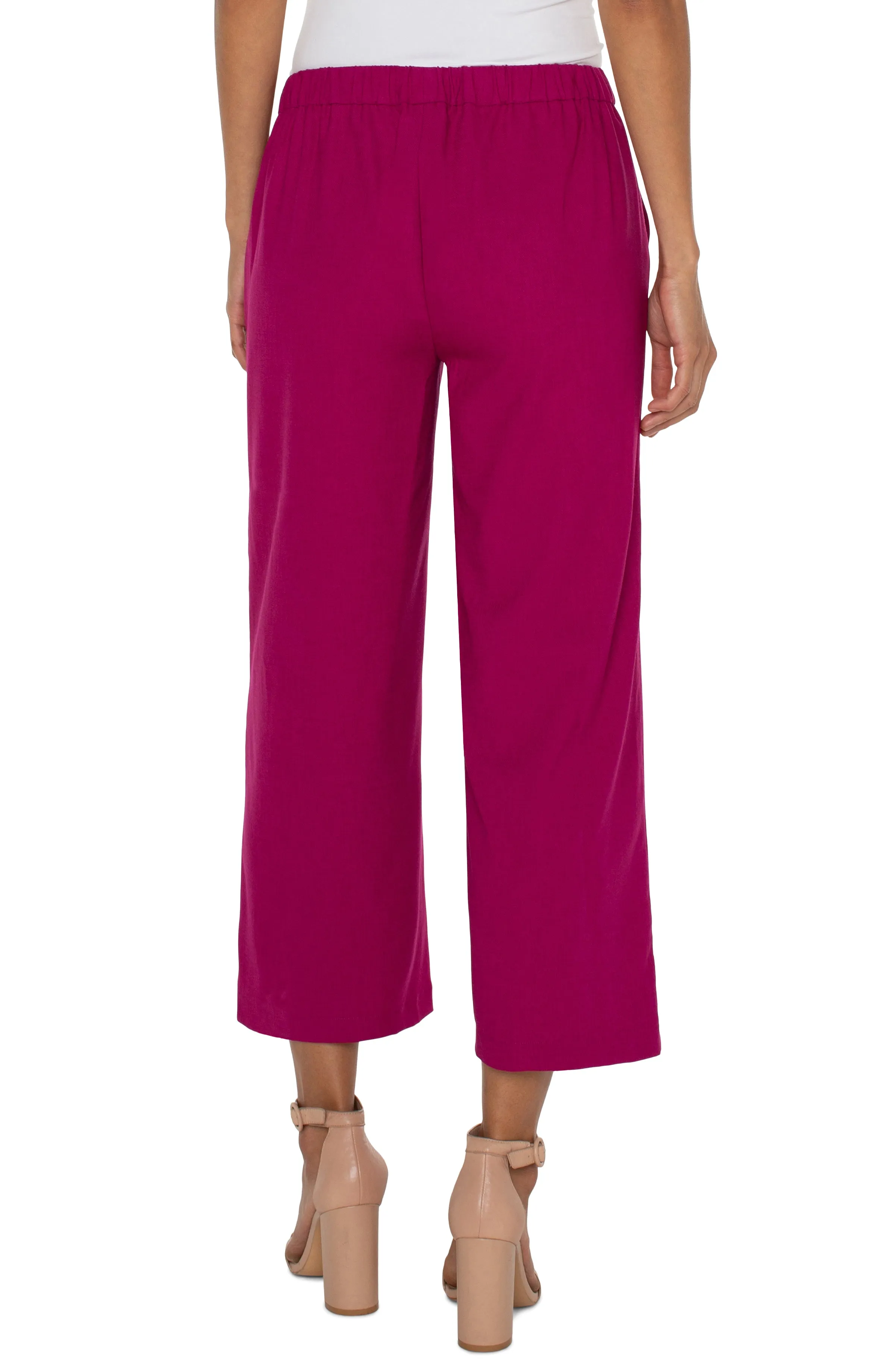 Liverpool Pull On Wide Leg Crop Trouser (fuchsia kiss)